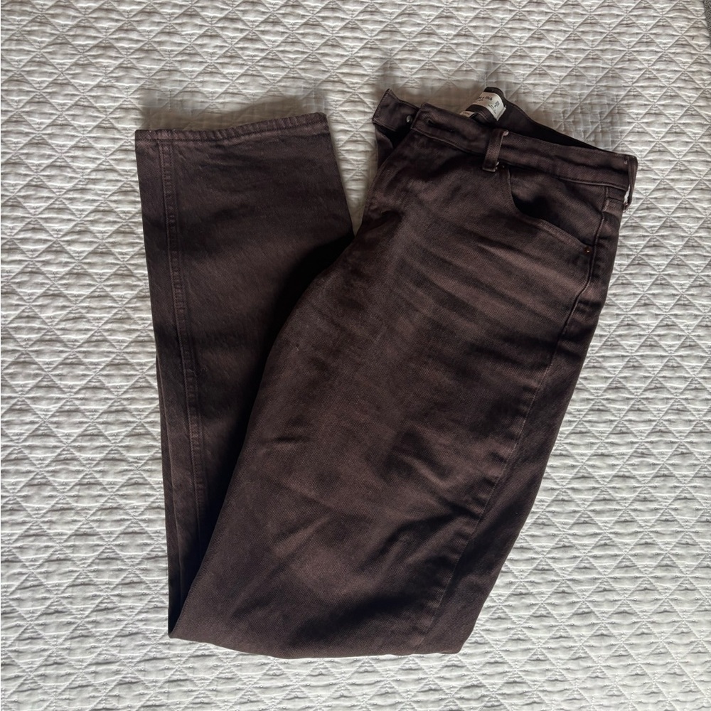 Abercrombie Curve Love Brown The 90s Straight Mid Rise Jean